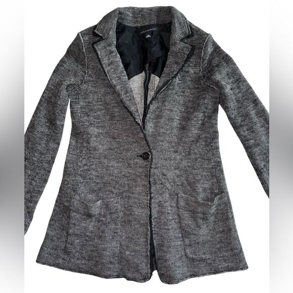 Banana Republic Women's Unstructured Blazer In Grey - Wool Blend Size Medium - Picture 6 of 7